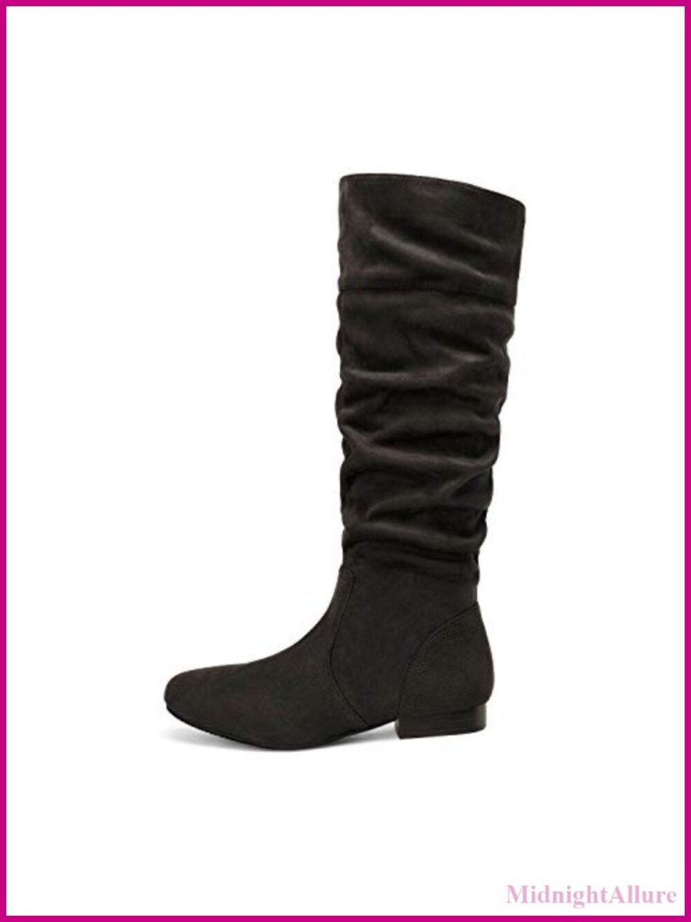 Women's Knee High Slouchy Boots Faux Suede Faux Fur Lined Winter - Picture 3 of 6